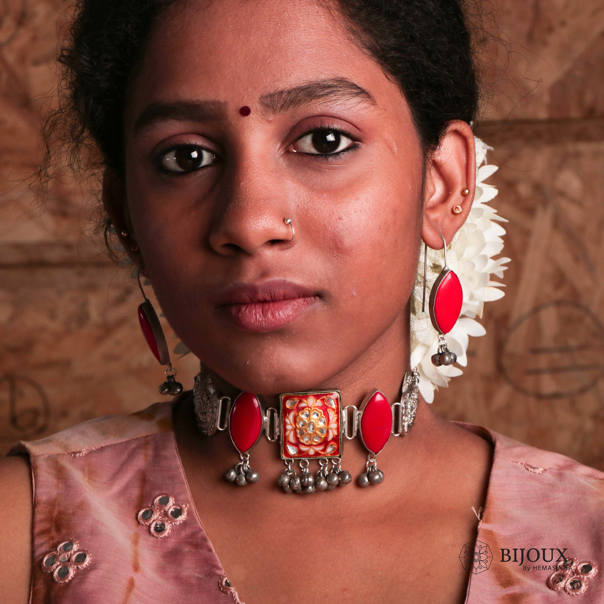 SHIRINA BIJOUX PREMIUM AND EXCLUSIVE HANDMADE CHOKER WITH EARRINGS CH81