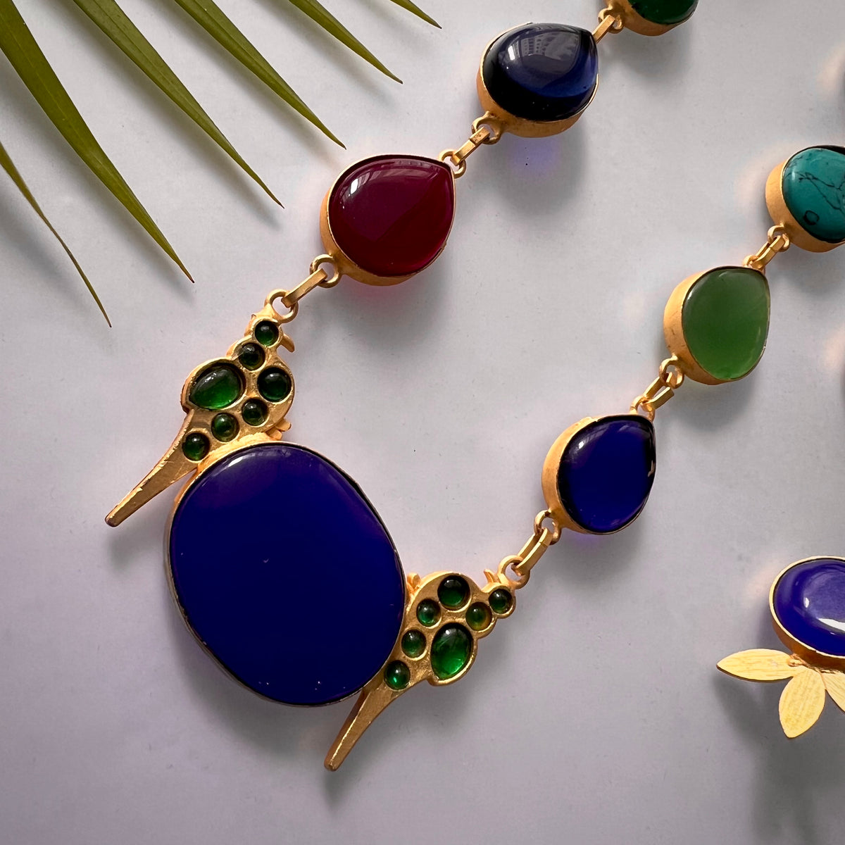 ROXANIA SET RING EARRING AND NECKLACE HANDMADE GOLD TONED PREMIUM NECKLACE/NECKPIECE EARRING SET NL30