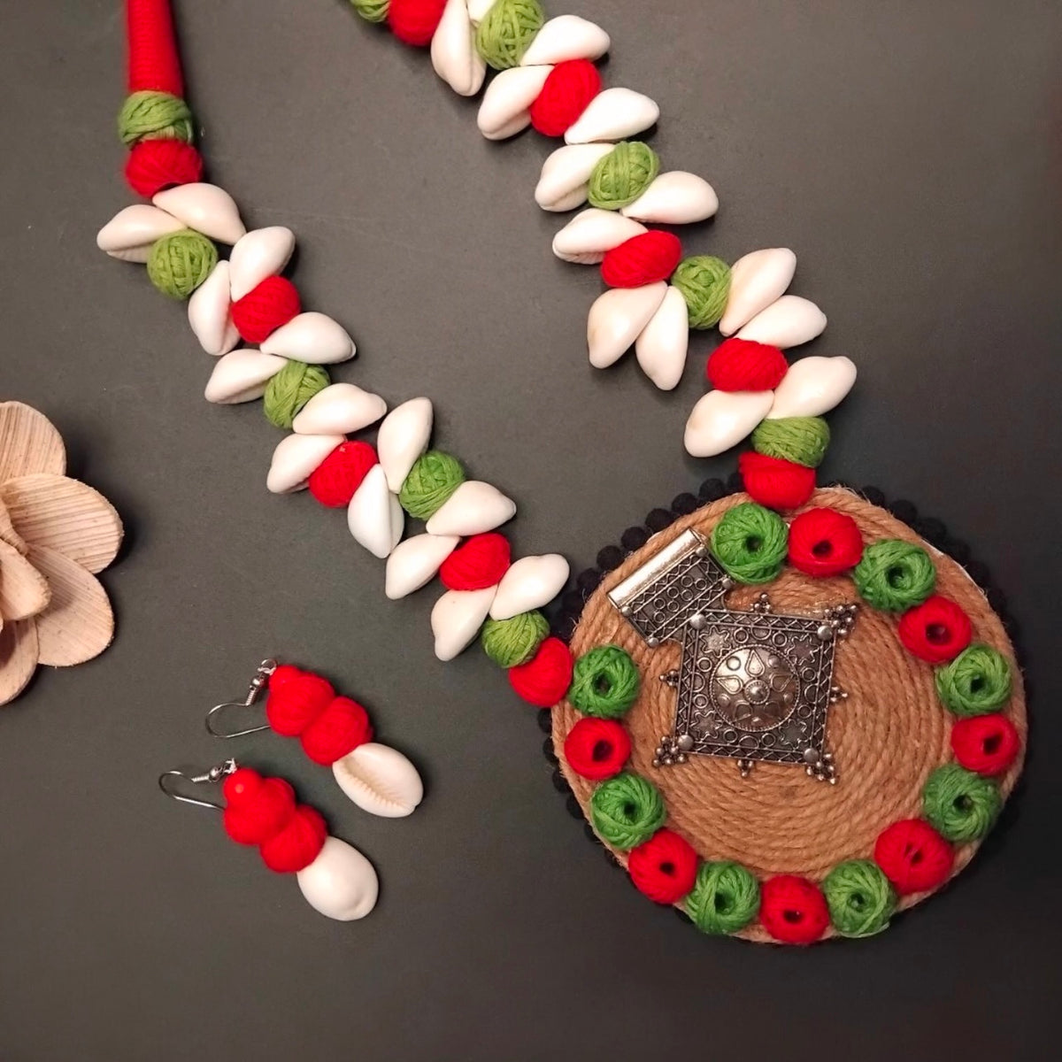 APSARA FABRIC AND BEADS HANDMADE AND HANDSTICHED MALA/ NECKPIECE ML95