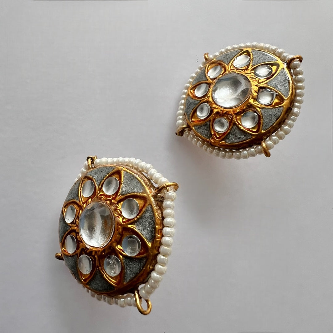 JADE ONEX BEADS LAC AND KUNDAN BIJOUX PREMIUM AND EXCLUSIVE HANDMADE CHOKER WITH EARRINGS CH397