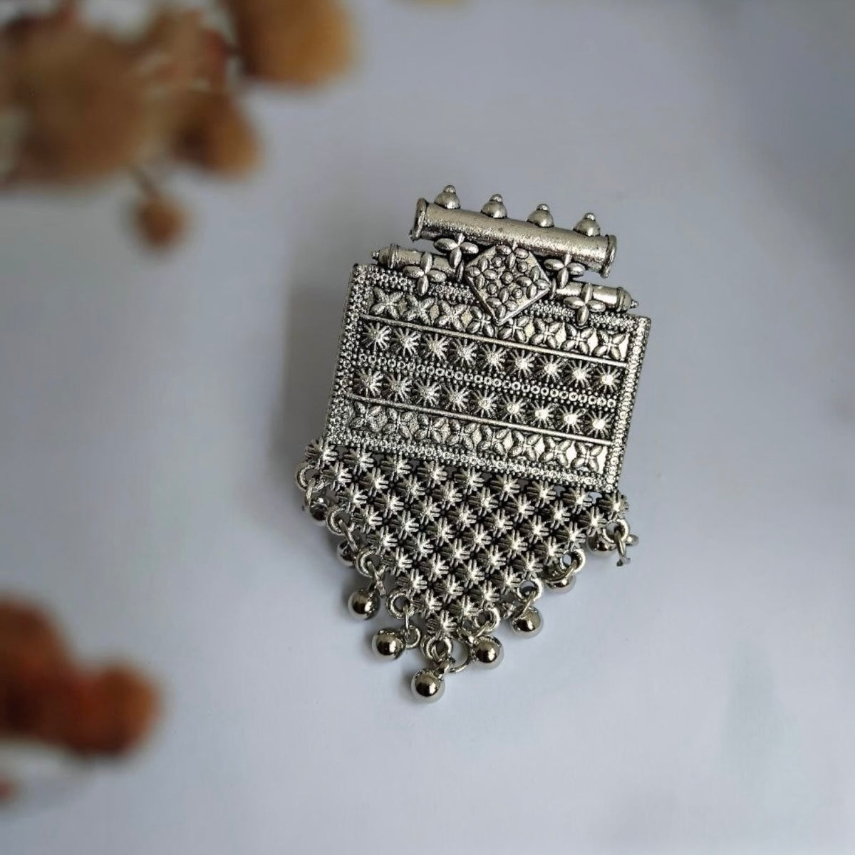 KINARA OXIDIZED FINISH STONE RING R94