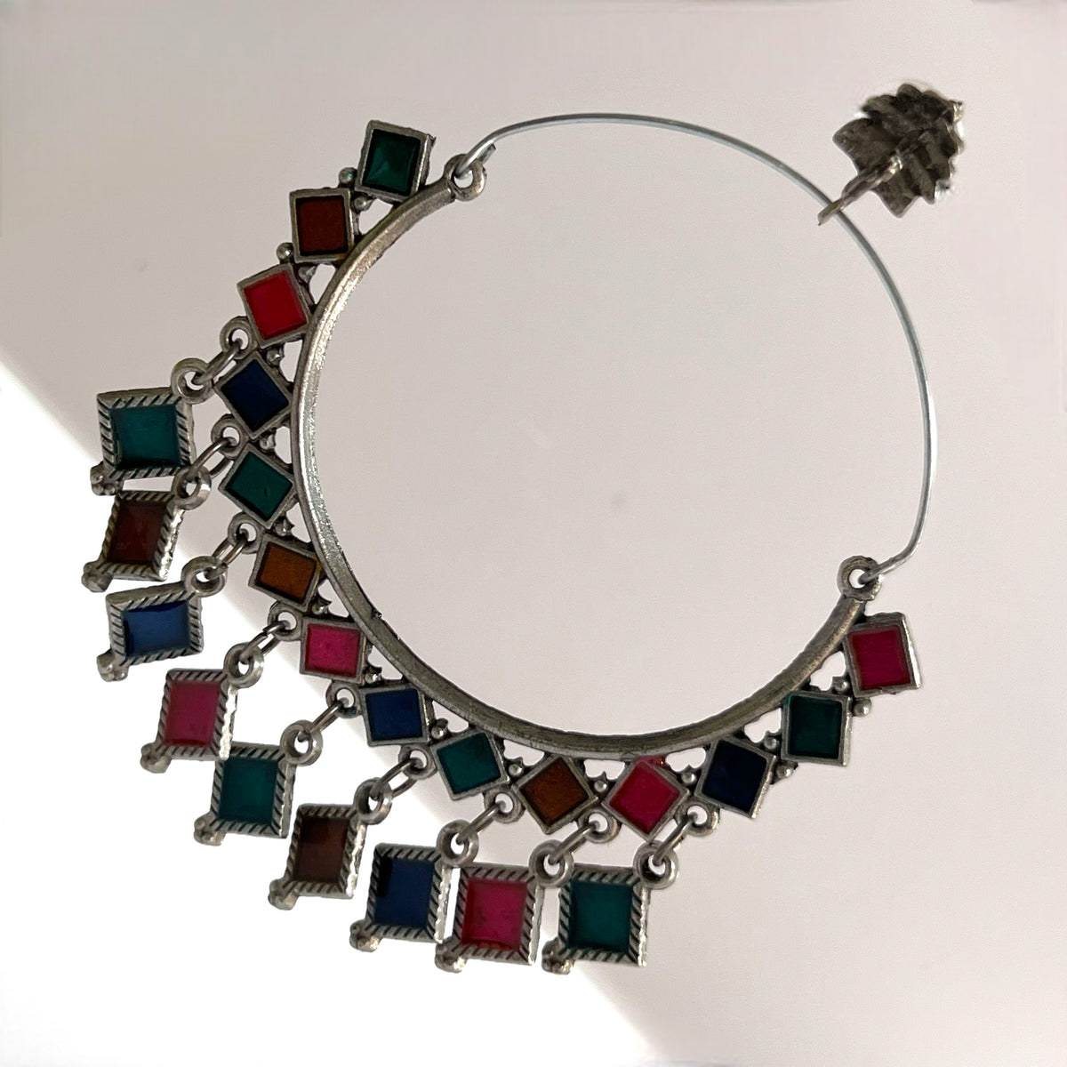 YASMINI AFGHANI MEENA RAW AND RUSTIC AND VINTAGE LOOP EARRING AF47