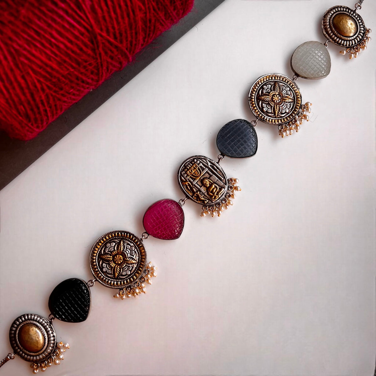 RITHANA BIJOUX PREMIUM AND EXCLUSIVE HAND HAMMERED HANDMADE CHOKER WITH EARRINGS CH101