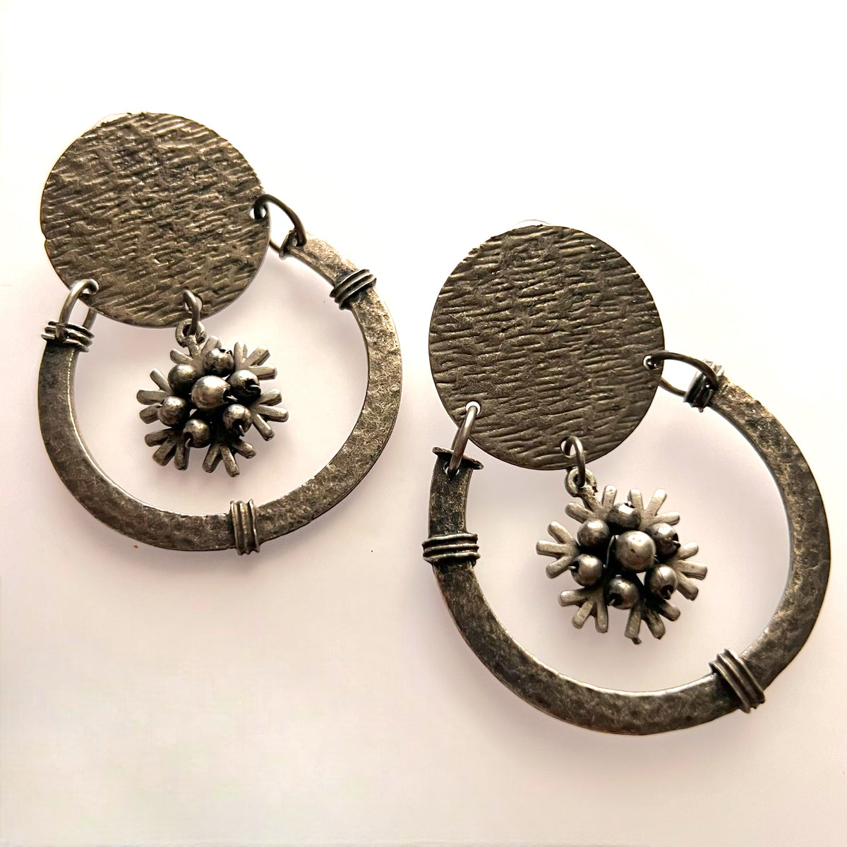 CALYPTO TRIBAL AFGHANI RAW AND RUSTIC AND VINTAGE EARRING AF55