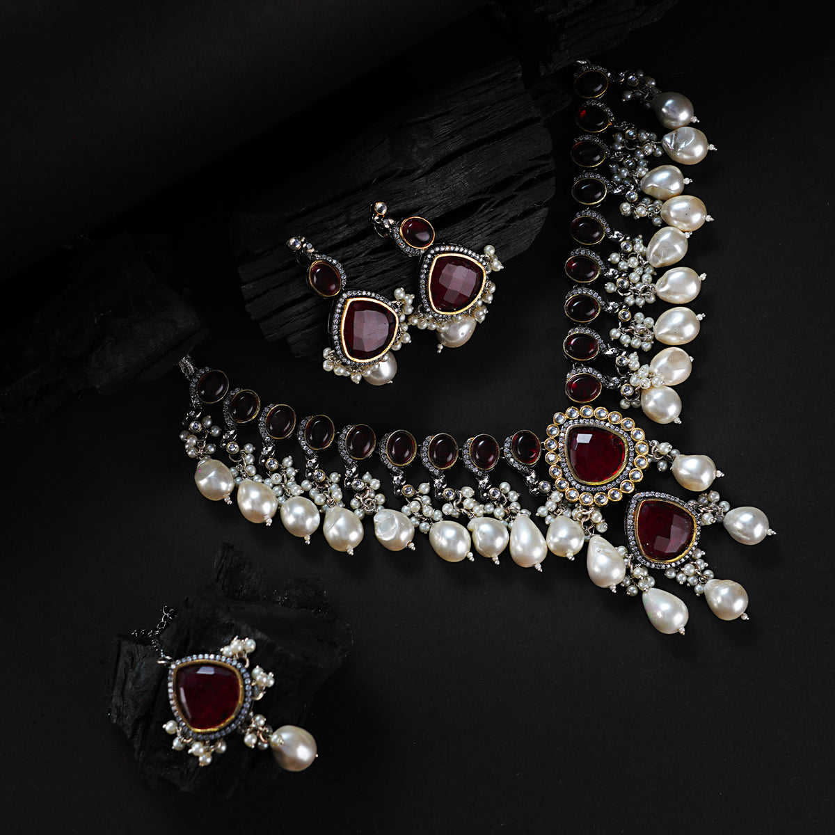 ANIKY AMARPALI INSPIRED VICTORIAN SEMI HANDMADE BRIDAL NECKLACE NL108