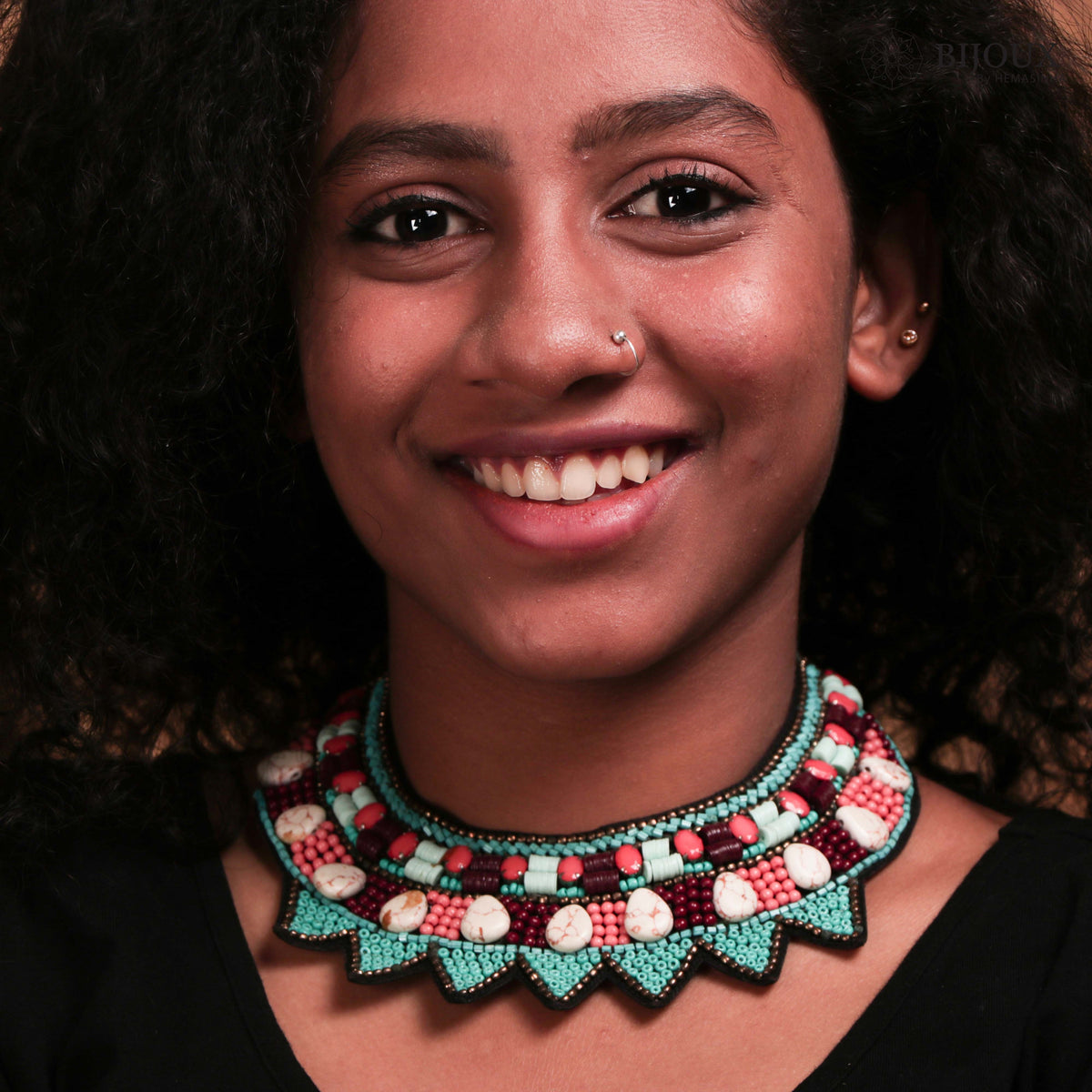 MULTI FABRIC AND BEADS HANDMADE AND HANDSTICHED NECKLACE/CHOKERS FROM NL149-NL163