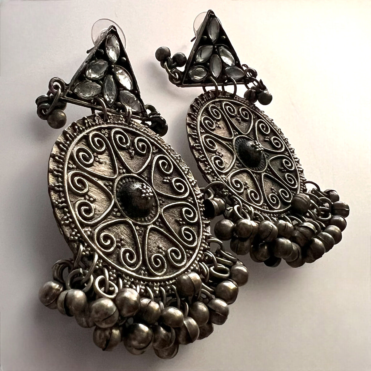 CELESTIAL SOLAR AFGHANI RAW AND RUSTIC AND VINTAGE EARRING AF60