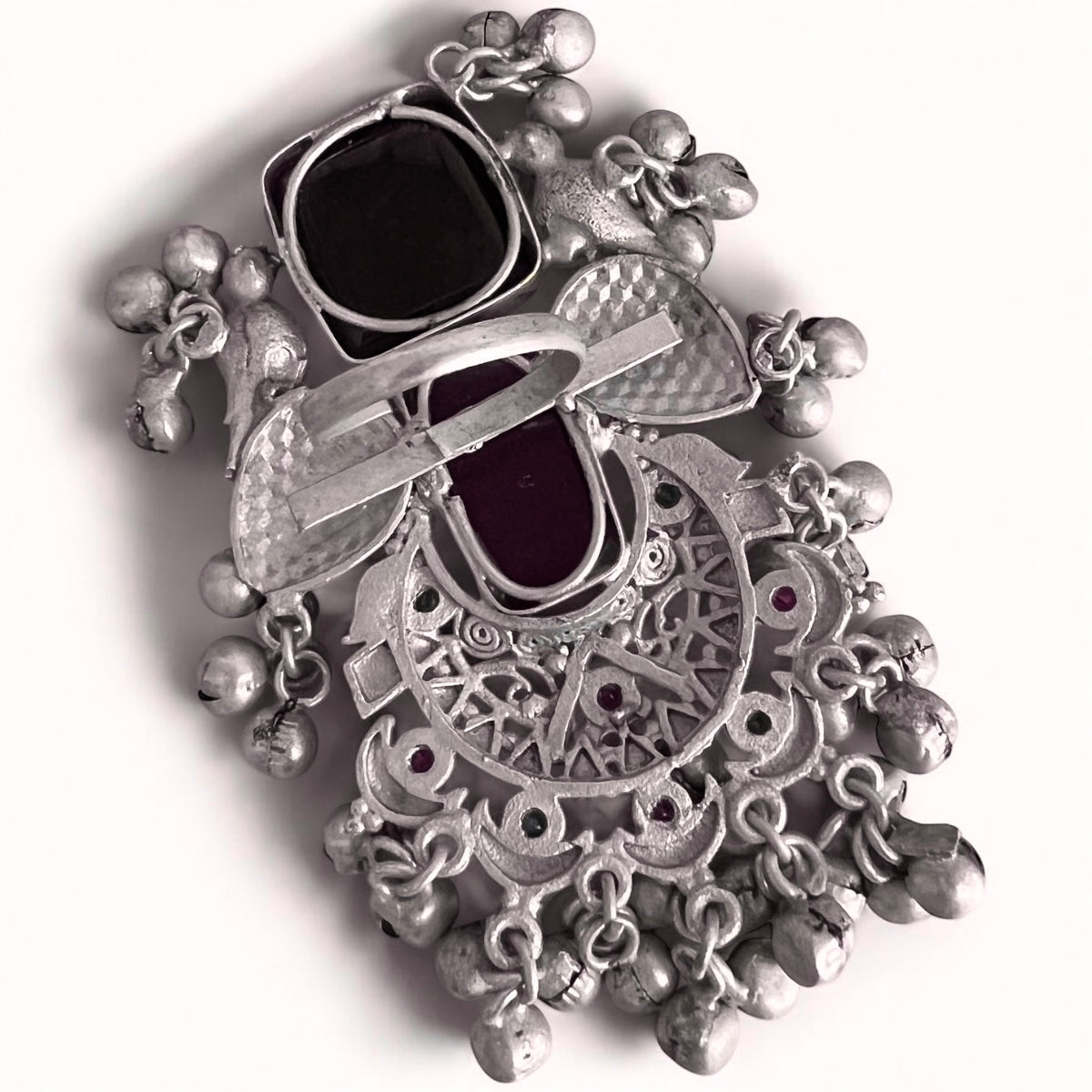 LUCIA PREMIUM HANDMADE NATURAL STONES SILVER POLISH RING R57