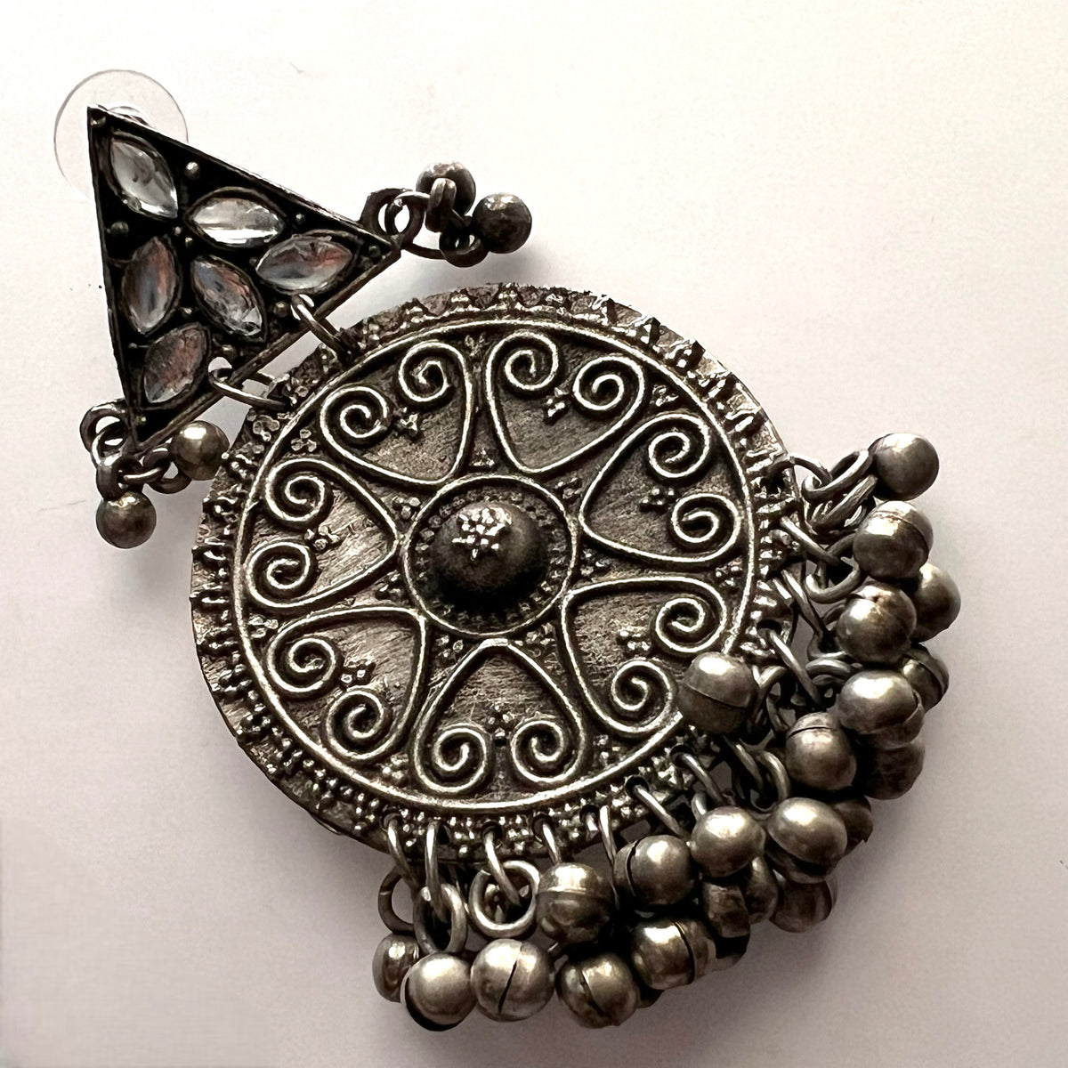 CELESTIAL SOLAR AFGHANI RAW AND RUSTIC AND VINTAGE EARRING AF60