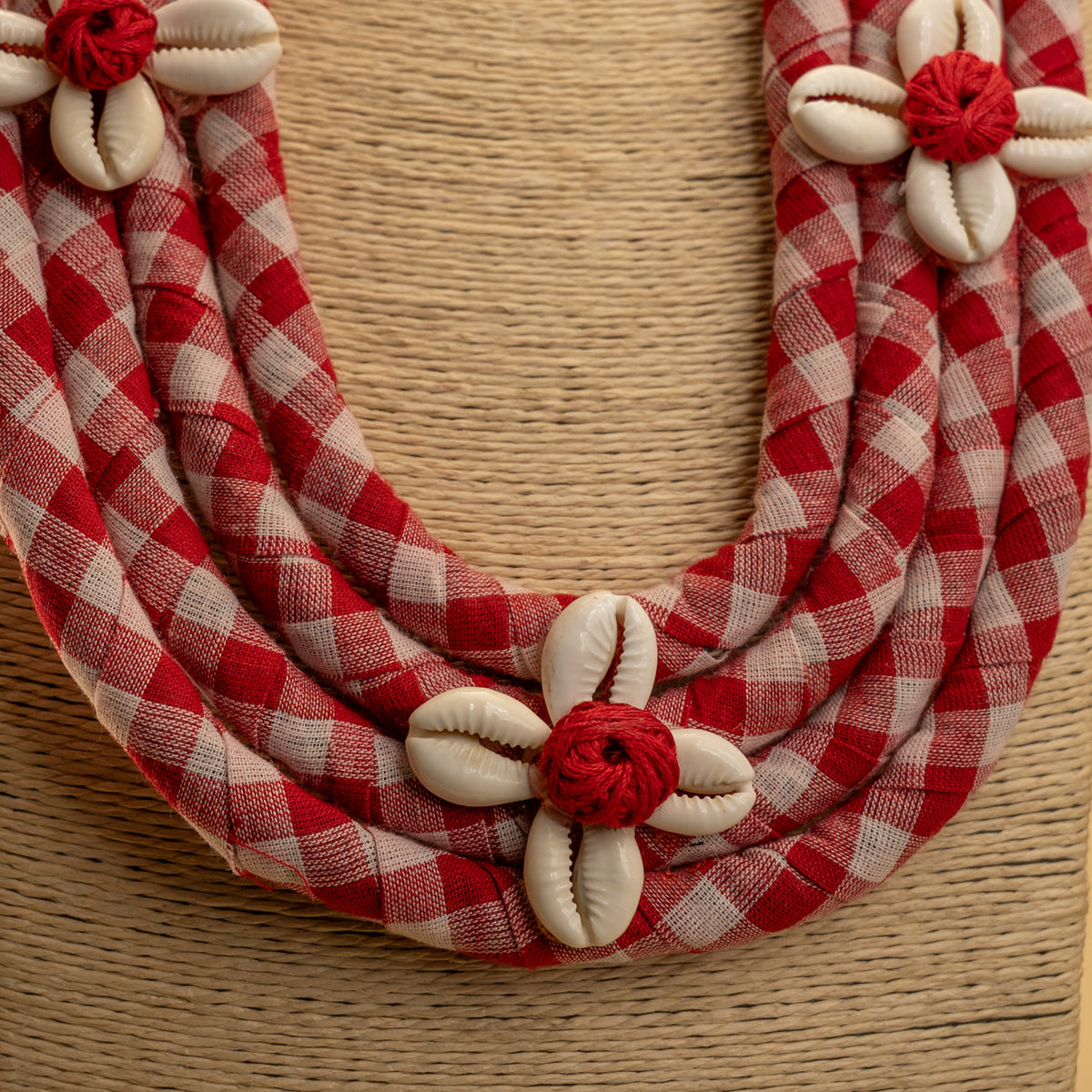 MITHILA FABRIC AND BEADS HANDMADE AND HANDSTICHED MALA/ NECKPIECE ML86