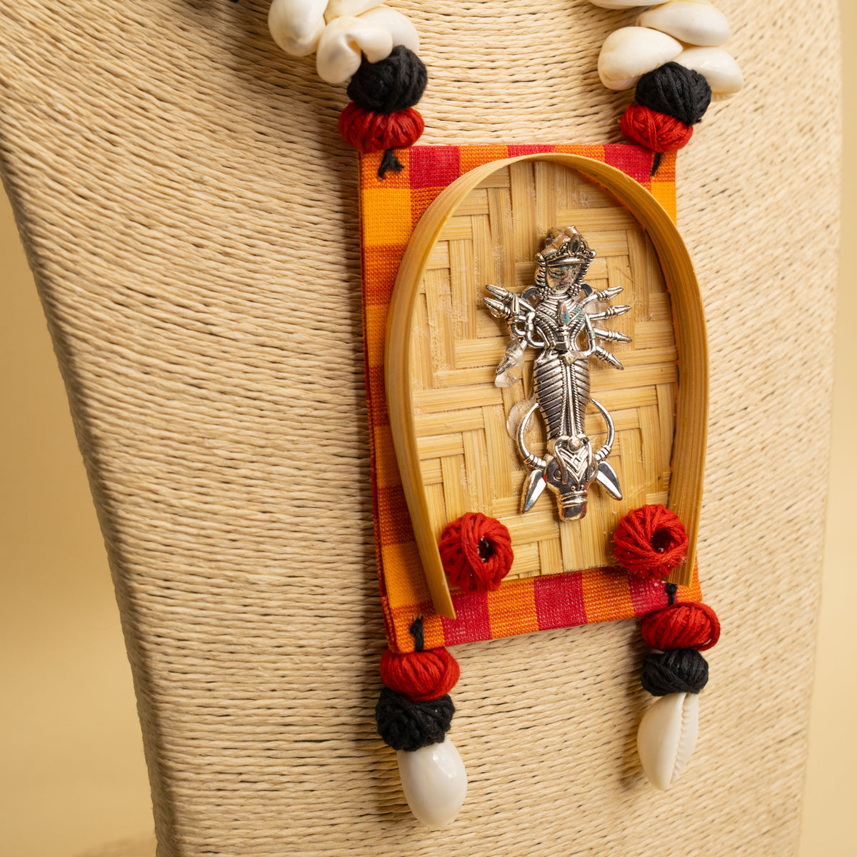 NIMISHA FABRIC AND BEADS HANDMADE AND HANDSTICHED MALA/ NECKPIECE ML90