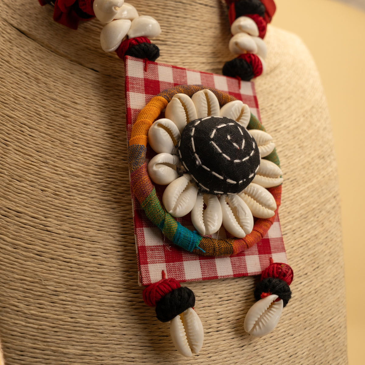 ZARA FABRIC AND BEADS HANDMADE AND HANDSTICHED MALA/ NECKPIECE ML89