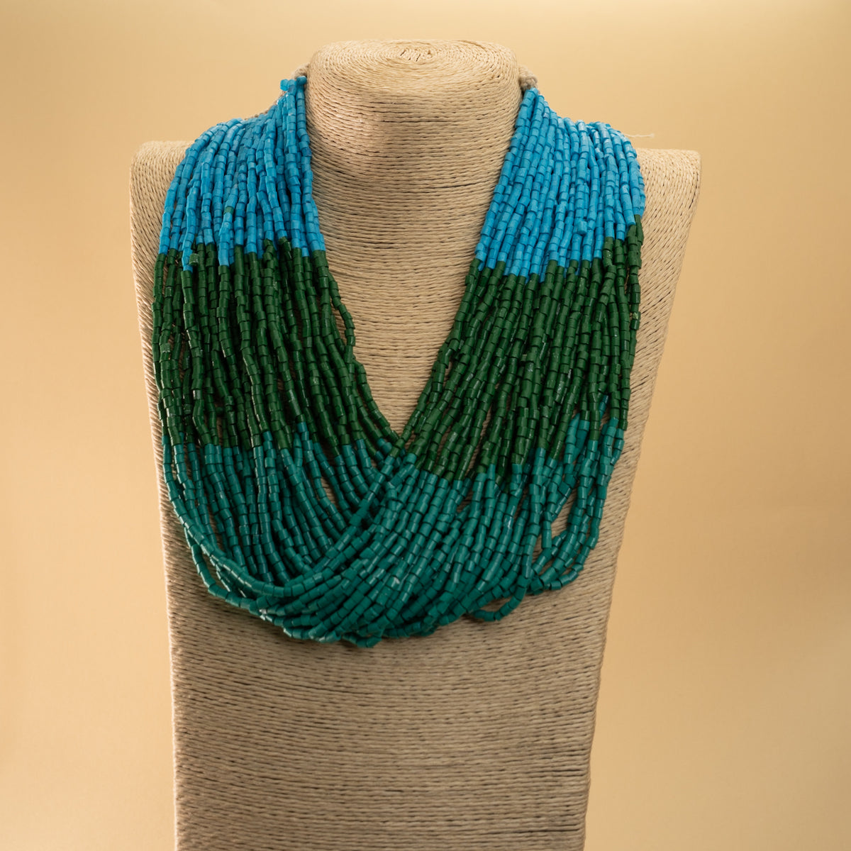 ZOEY FABRIC AND BEADS HANDMADE AND HANDSTICHED MALA/ NECKPIECE ML99