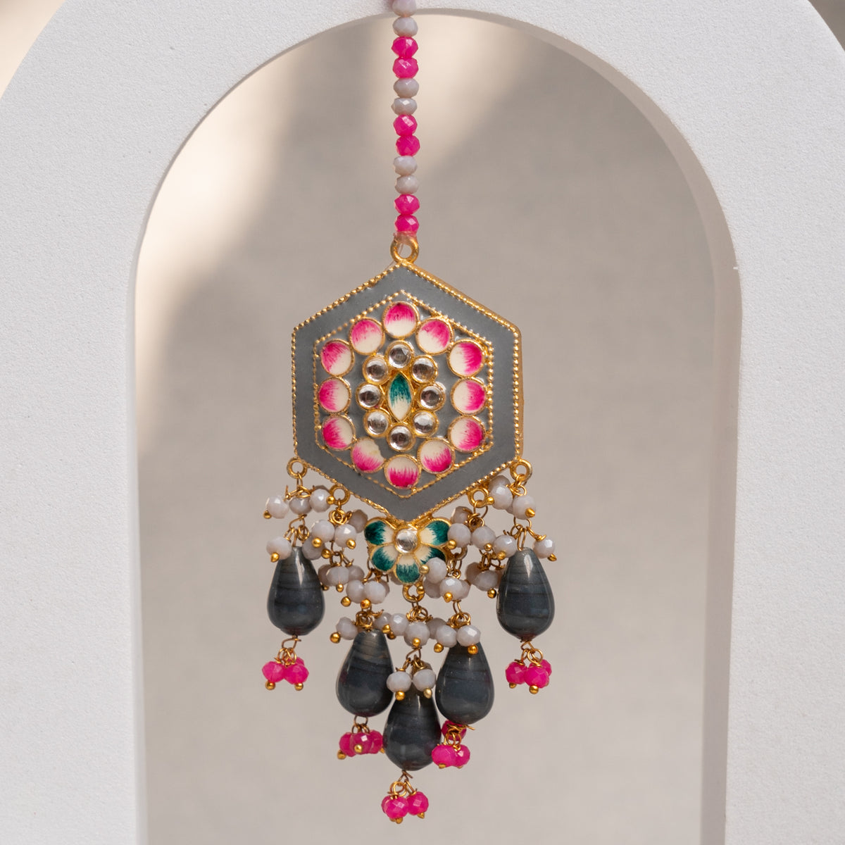 GOLD-TONE MEENAKARI SEMI HANDMADE JHUMKAS EARRINGS ER85