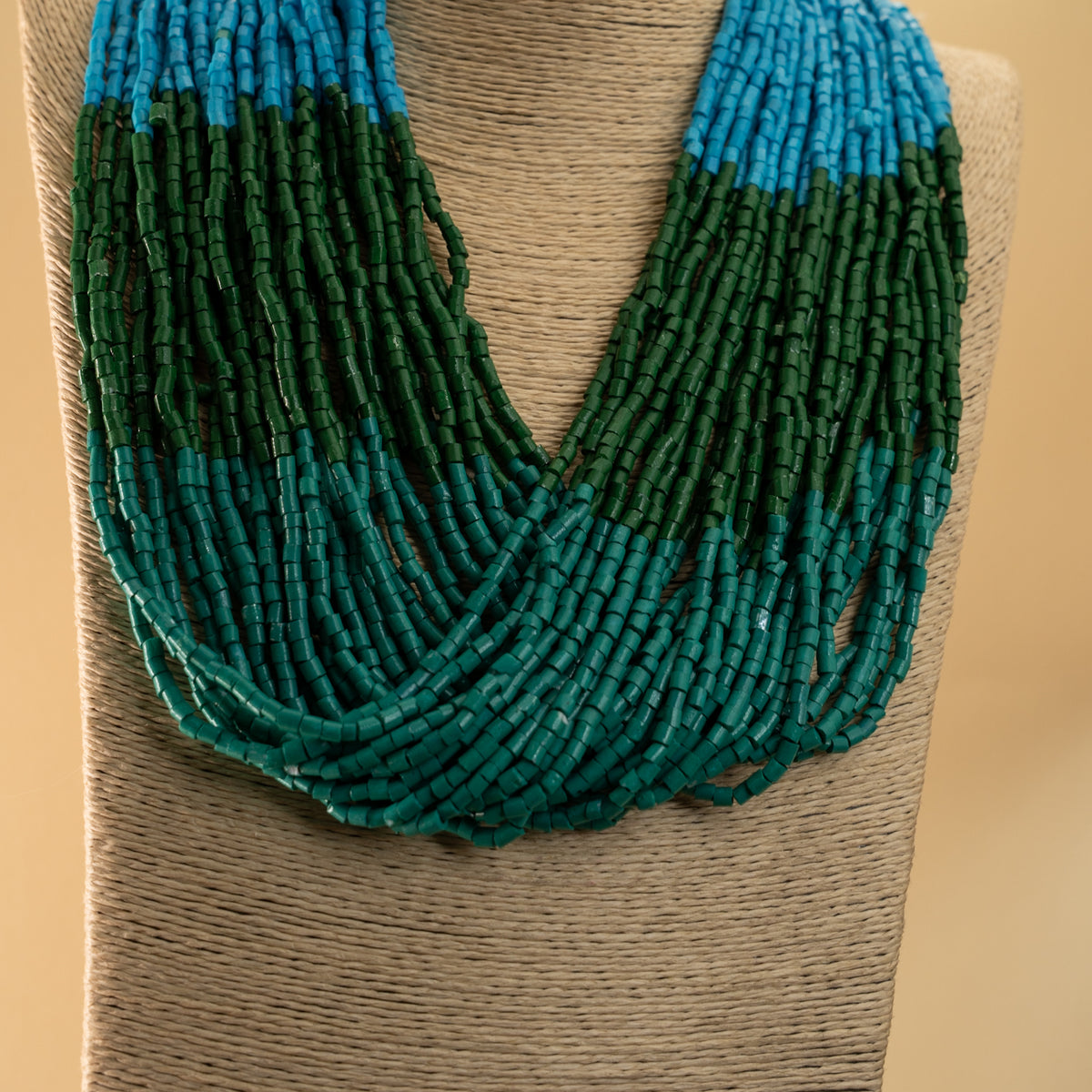 ZOEY FABRIC AND BEADS HANDMADE AND HANDSTICHED MALA/ NECKPIECE ML99