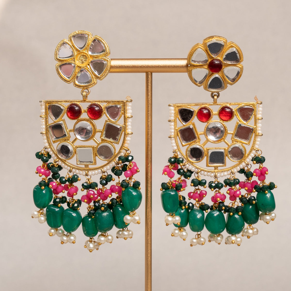 MILLA SEMI HANDMADE GLASSSTONE EARRINGS ER87