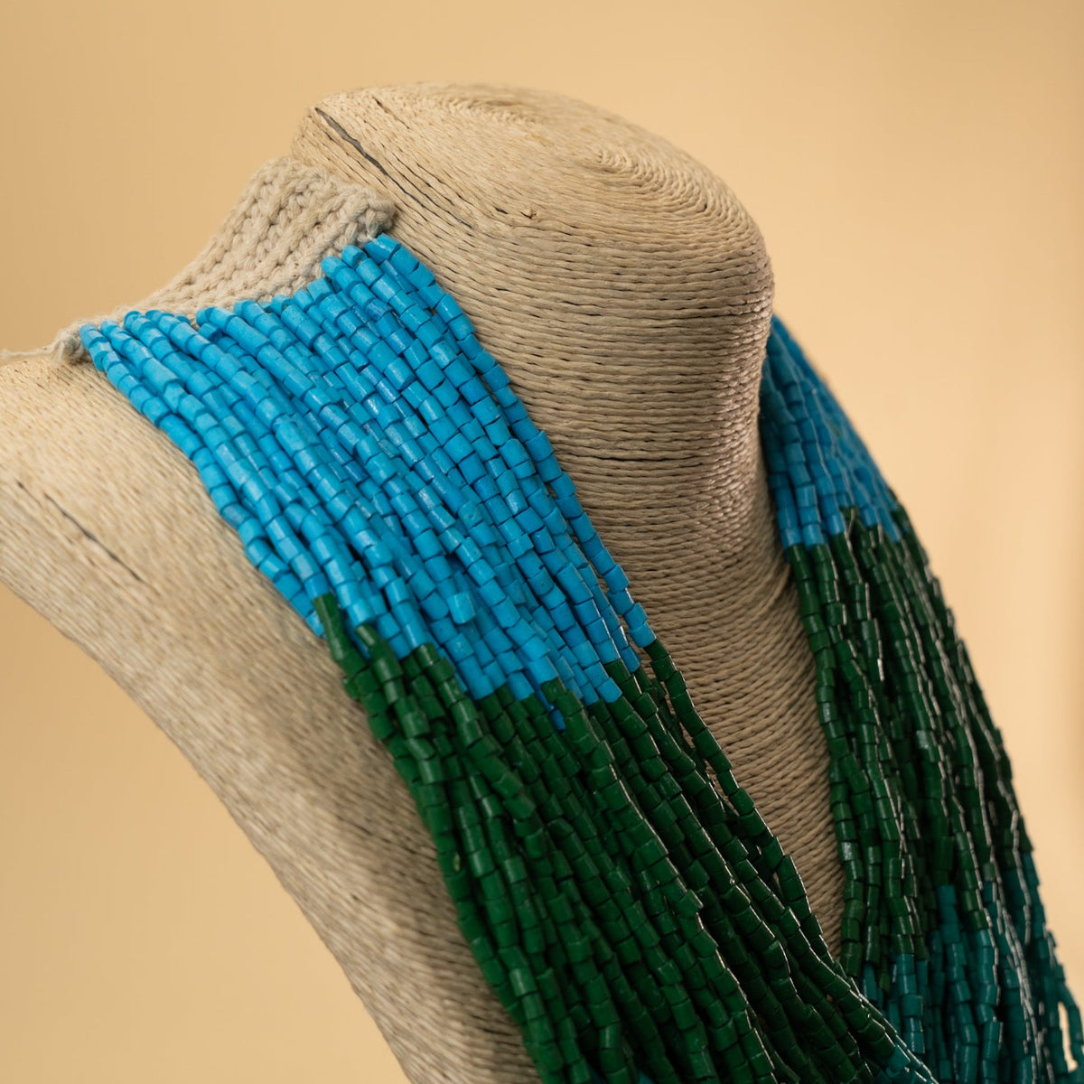 ZOEY FABRIC AND BEADS HANDMADE AND HANDSTICHED MALA/ NECKPIECE ML99