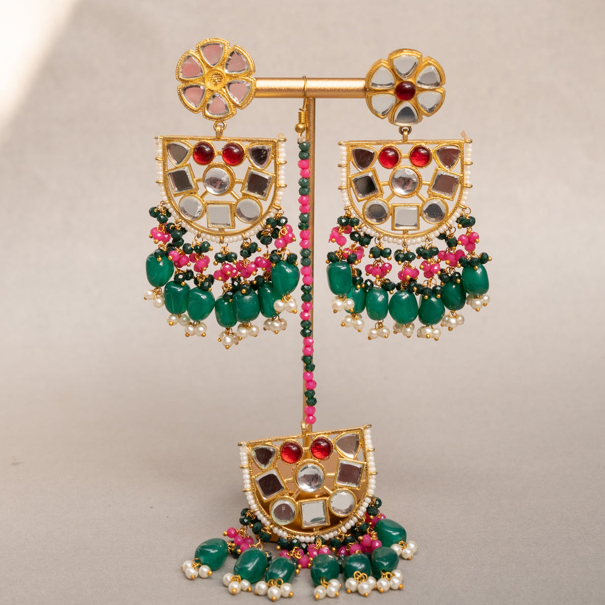 MILLA SEMI HANDMADE GLASSSTONE EARRINGS ER87