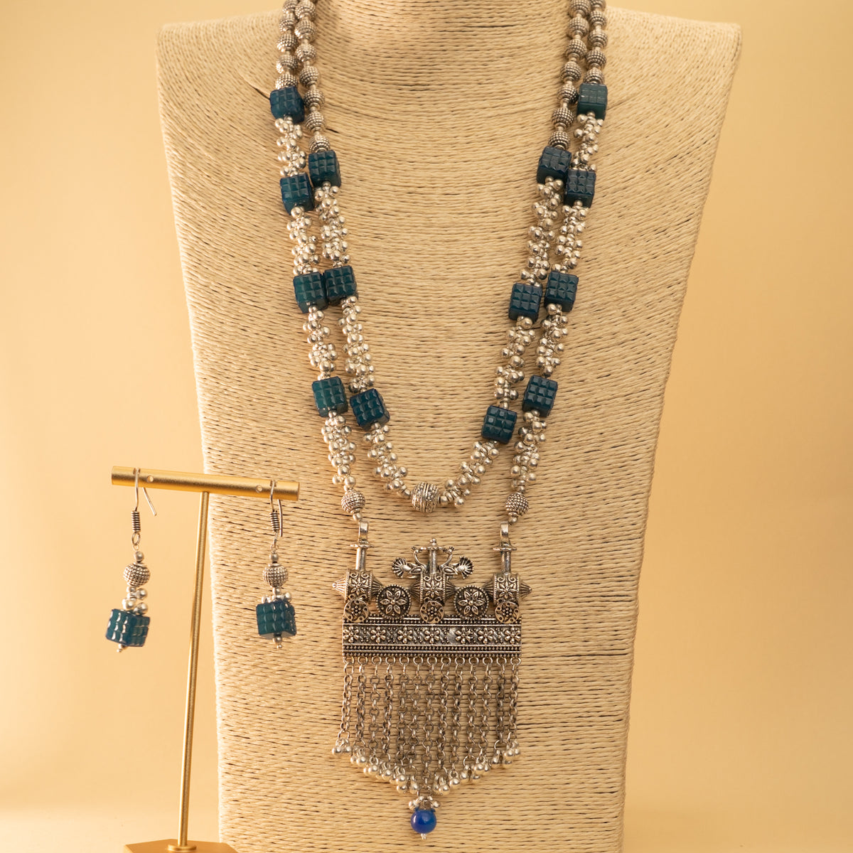 SKYLAR LAYERED OXIDIZED MALA/ NECKPIECE ML72