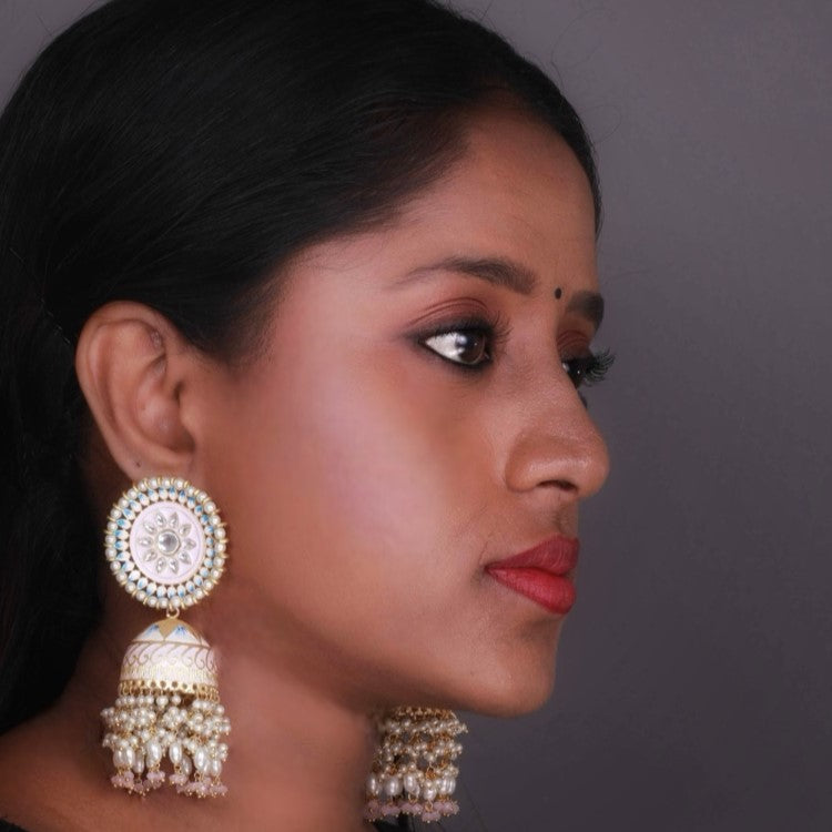 SUNNY SERENITY ETHNIC MEENAKARI SEMI HANDMADE JHUMKAS ER68