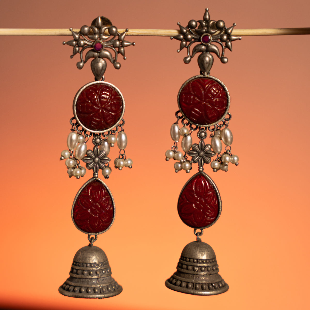 AADRIKA SEMI  HANDMADE RAW AND RUSTIC EARRINGS/JHUMKAS STUDS ER727