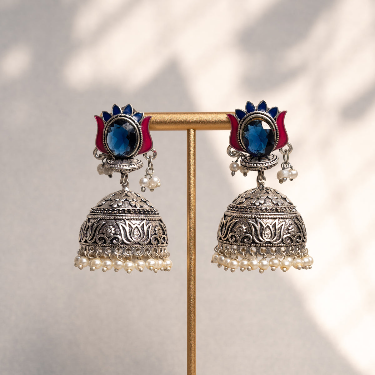 CLAUDETLE OXIDIZED ANTIQUE SEMI HANDMADE EARRINGS ER778