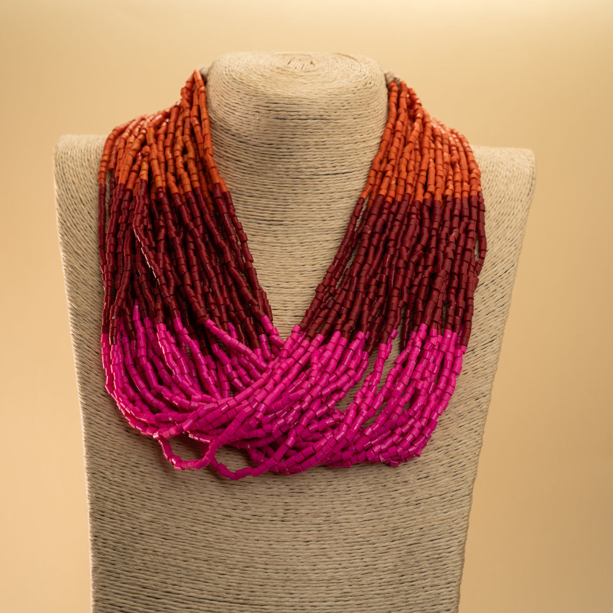 ZOEY FABRIC AND BEADS HANDMADE AND HANDSTICHED MALA/ NECKPIECE ML99