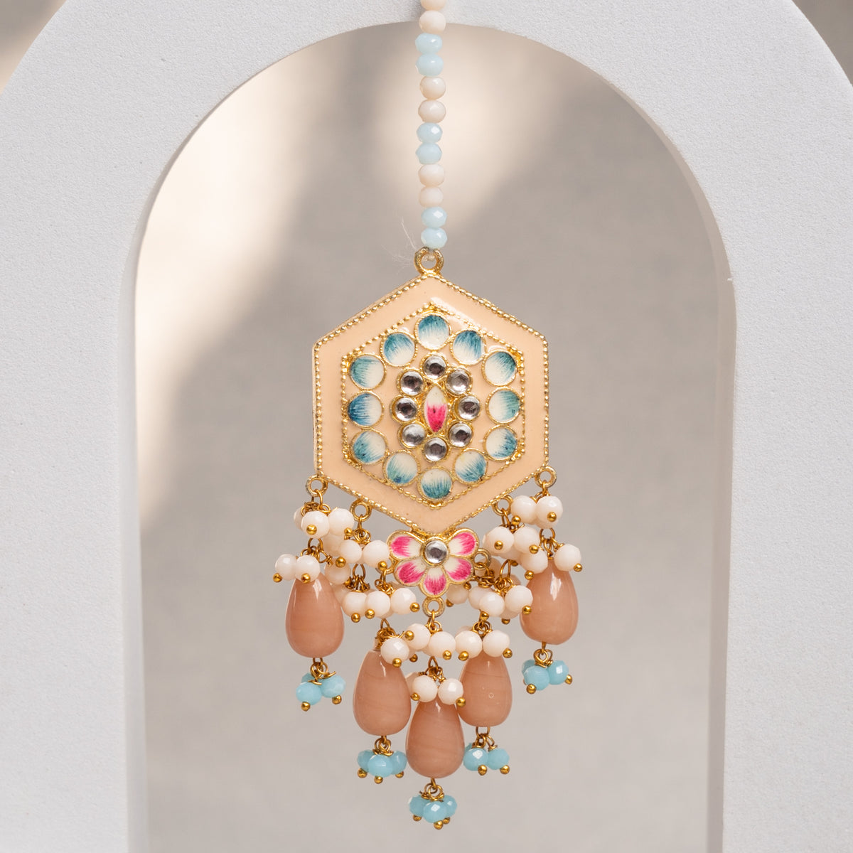 GOLD-TONE MEENAKARI SEMI HANDMADE JHUMKAS EARRINGS ER85