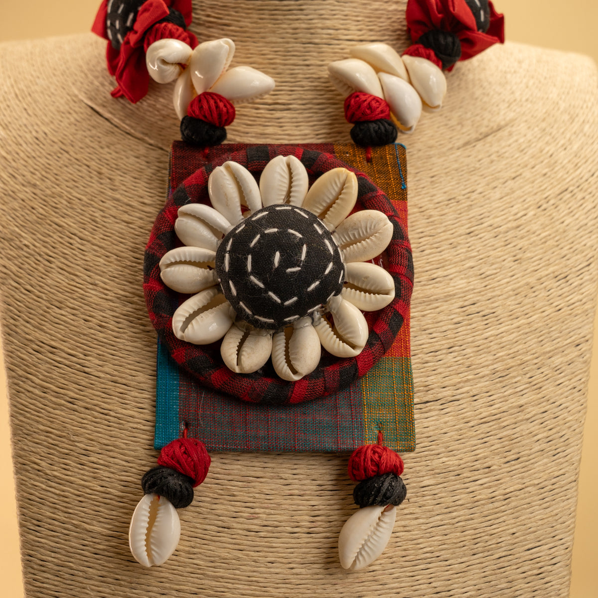 ZARA FABRIC AND BEADS HANDMADE AND HANDSTICHED MALA/ NECKPIECE ML89