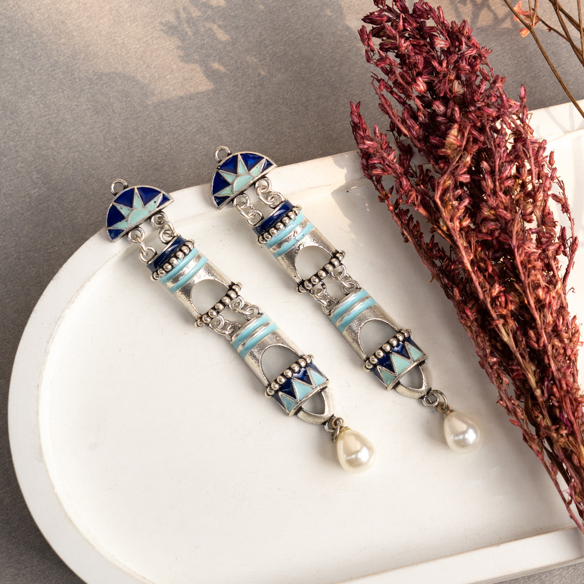 VITALA ENAMEL SEMI HANDMADE DANGLERS EARRINGS ER673