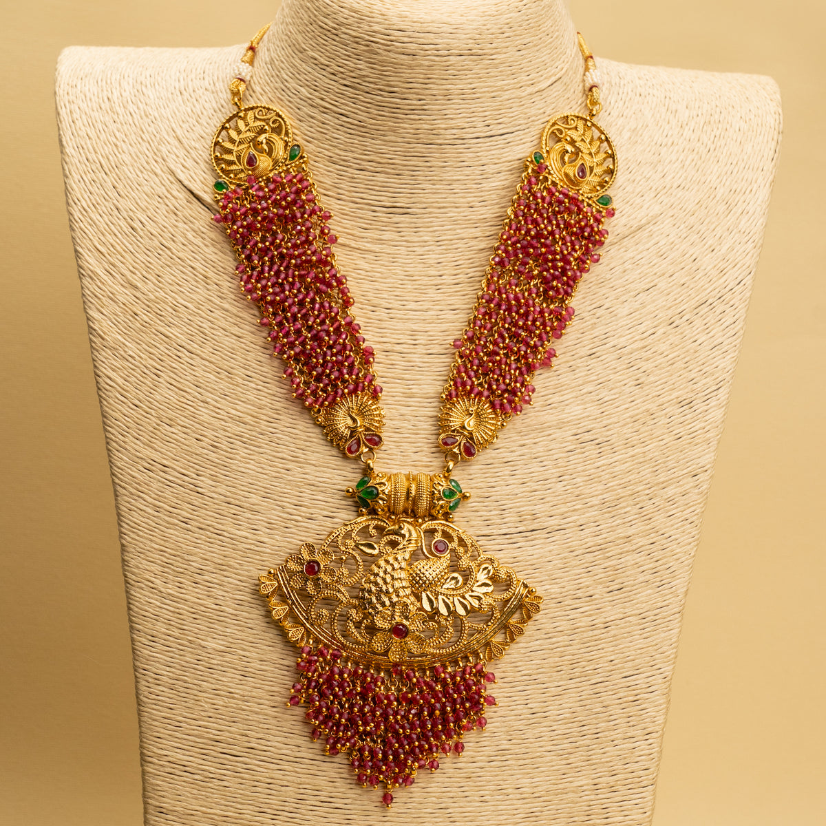 DHARIA GOLD TONED TEMPLE MALA/ NECKPIECE  ML76