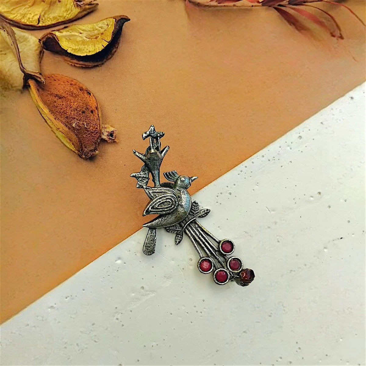 ORLINA SILVER LOOKALIKE ANTIQE FINISH EARRINGS ER446