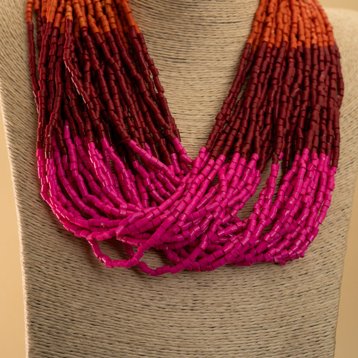 ZOEY FABRIC AND BEADS HANDMADE AND HANDSTICHED MALA/ NECKPIECE ML99