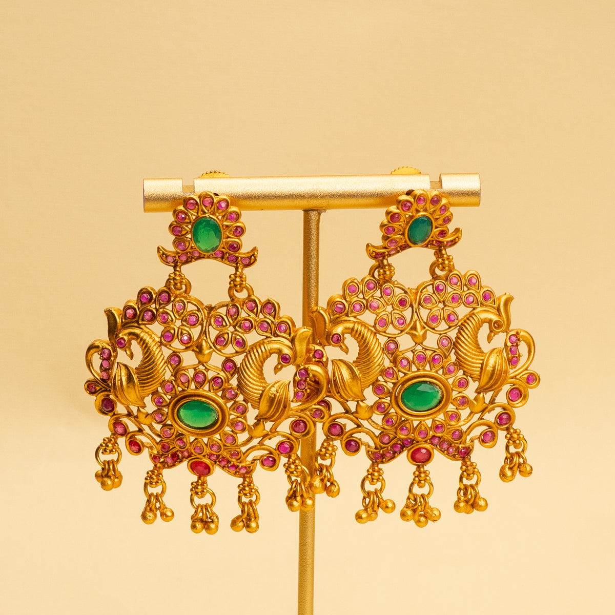 NIRALAYA TEMPLE GOLD TONED WITH BLACK THREAD MALA/ NECKPIECE  ML75