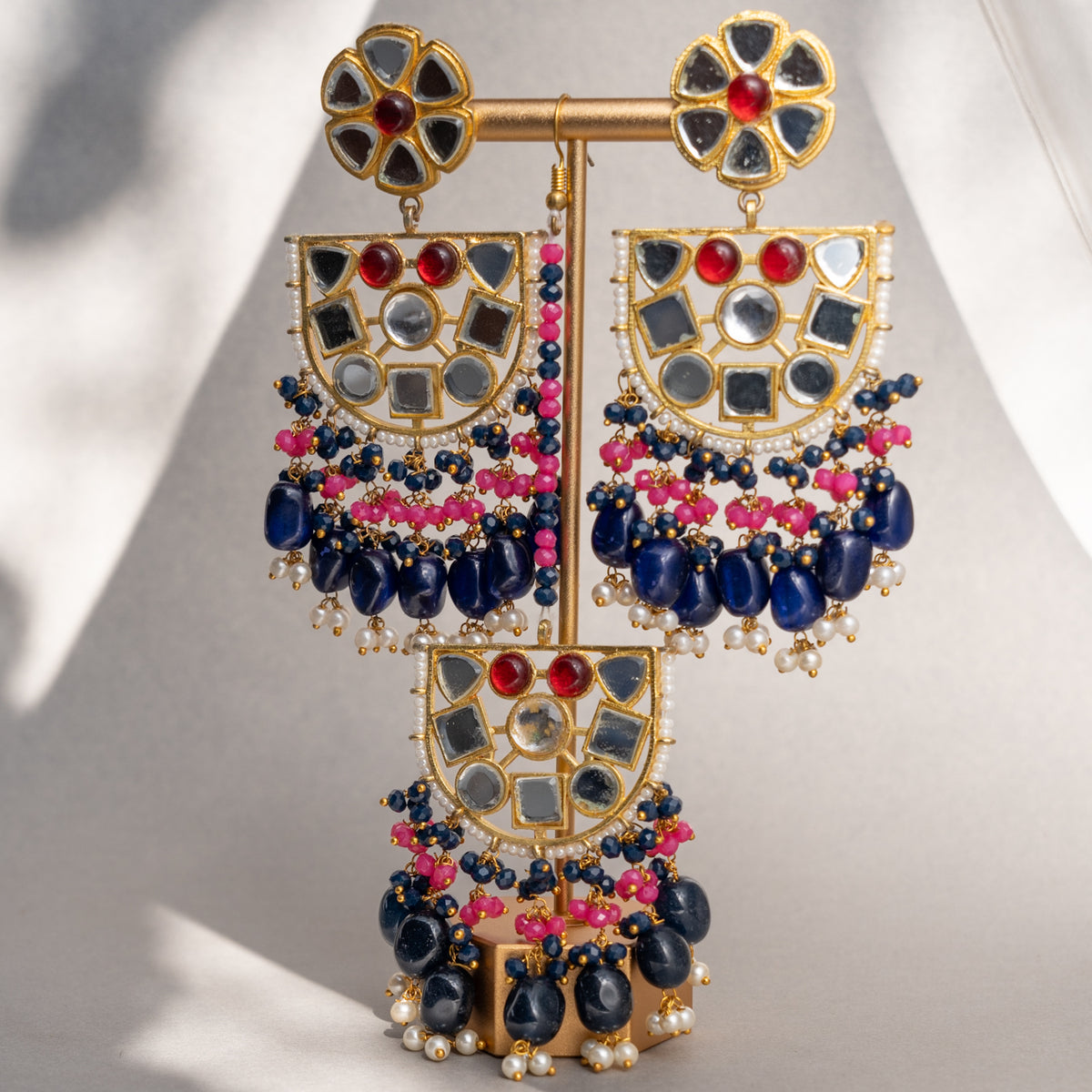 MILLA SEMI HANDMADE GLASSSTONE EARRINGS ER87