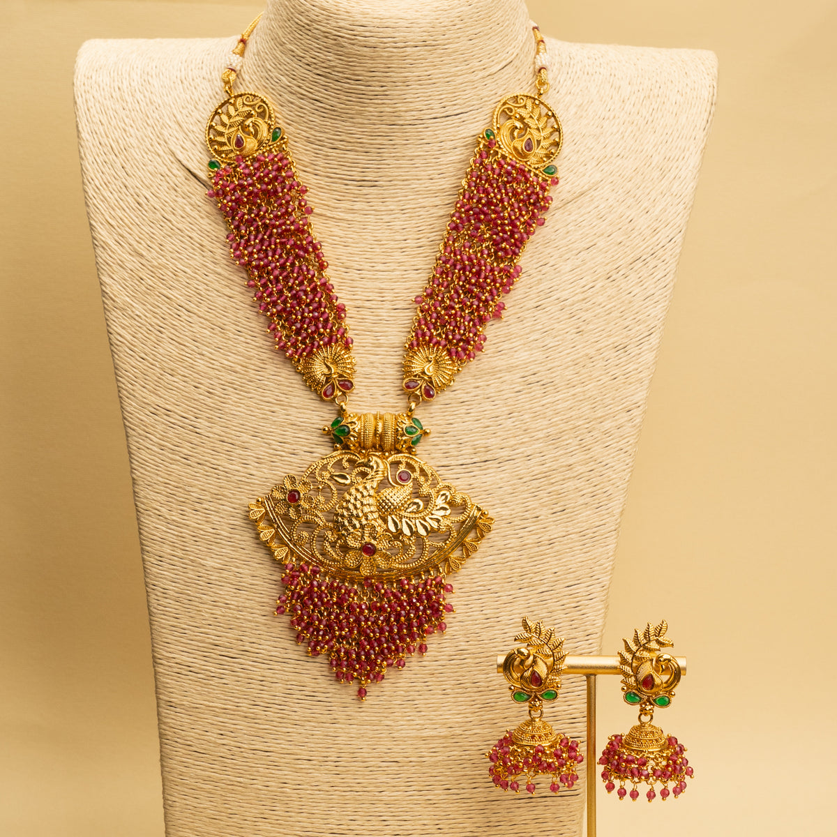 DHARIA GOLD TONED TEMPLE MALA/ NECKPIECE  ML76