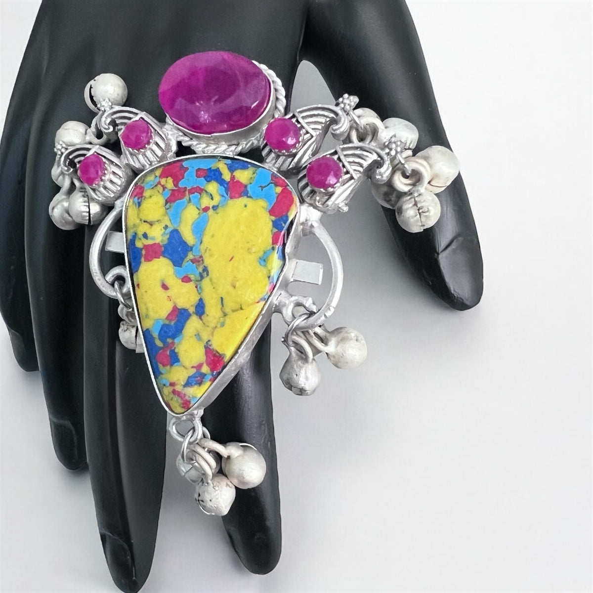 AGANYA PREMIUM HANDMADE NATURAL STONES SILVER POLISH RING R50