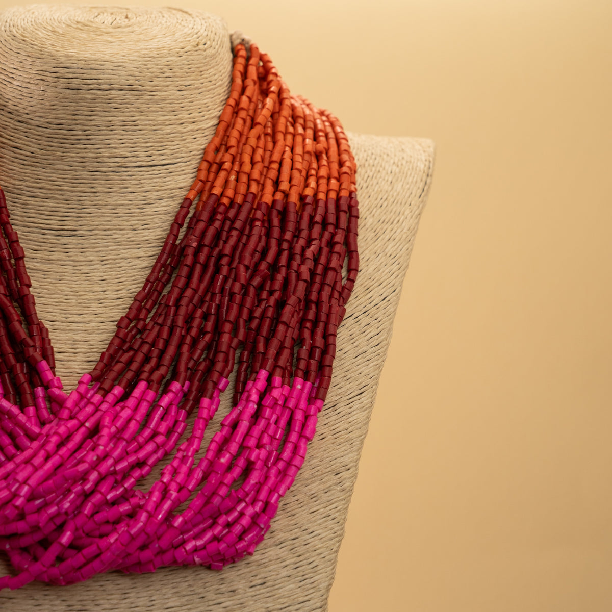 ZOEY FABRIC AND BEADS HANDMADE AND HANDSTICHED MALA/ NECKPIECE ML99