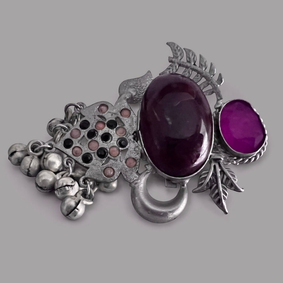 NATALIA PREMIUM HANDMADE NATURAL STONES SILVER POLISH RING R60 DESIGN 5