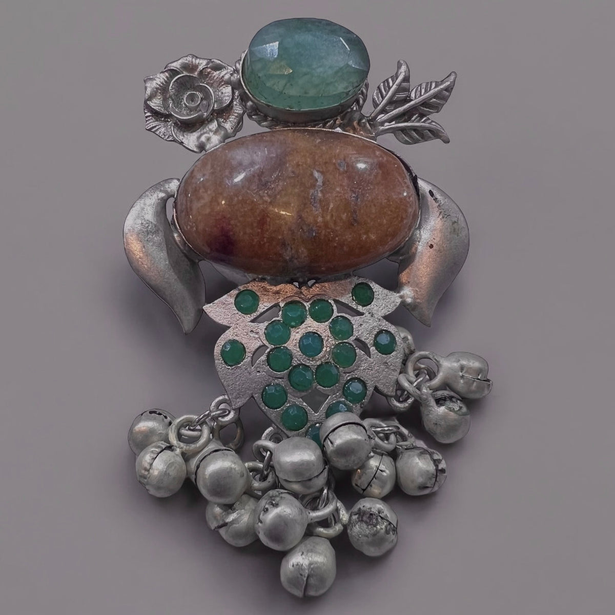 BEYONCIA PREMIUM HANDMADE NATURAL STONES SILVER POLISH RING R60 DESIGN 2