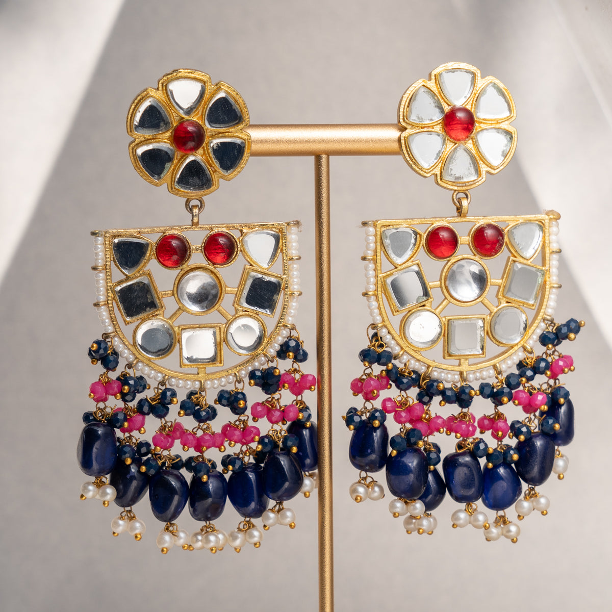 MILLA SEMI HANDMADE GLASSSTONE EARRINGS ER87