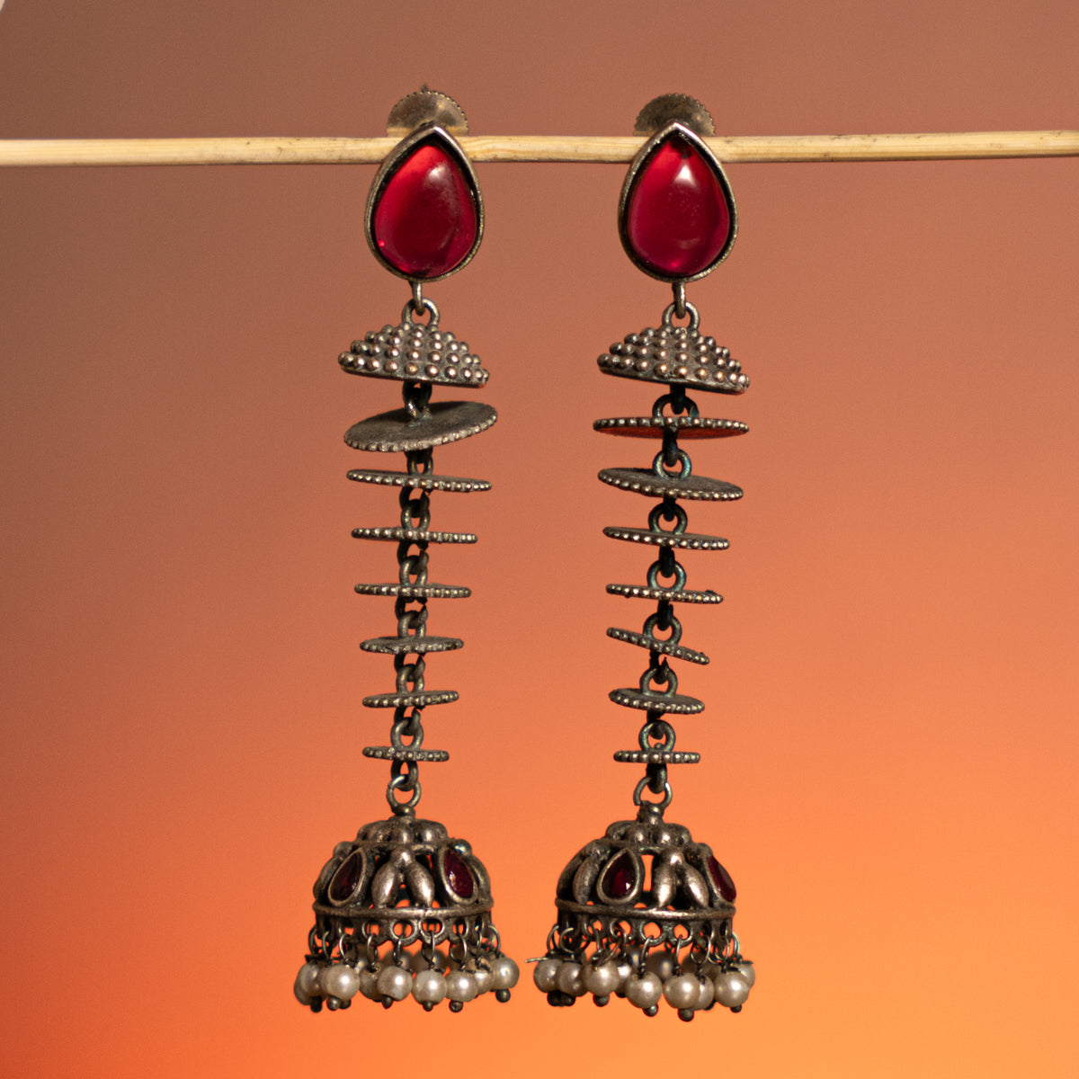 AADRIKA SEMI  HANDMADE RAW AND RUSTIC EARRINGS/JHUMKAS STUDS ER727