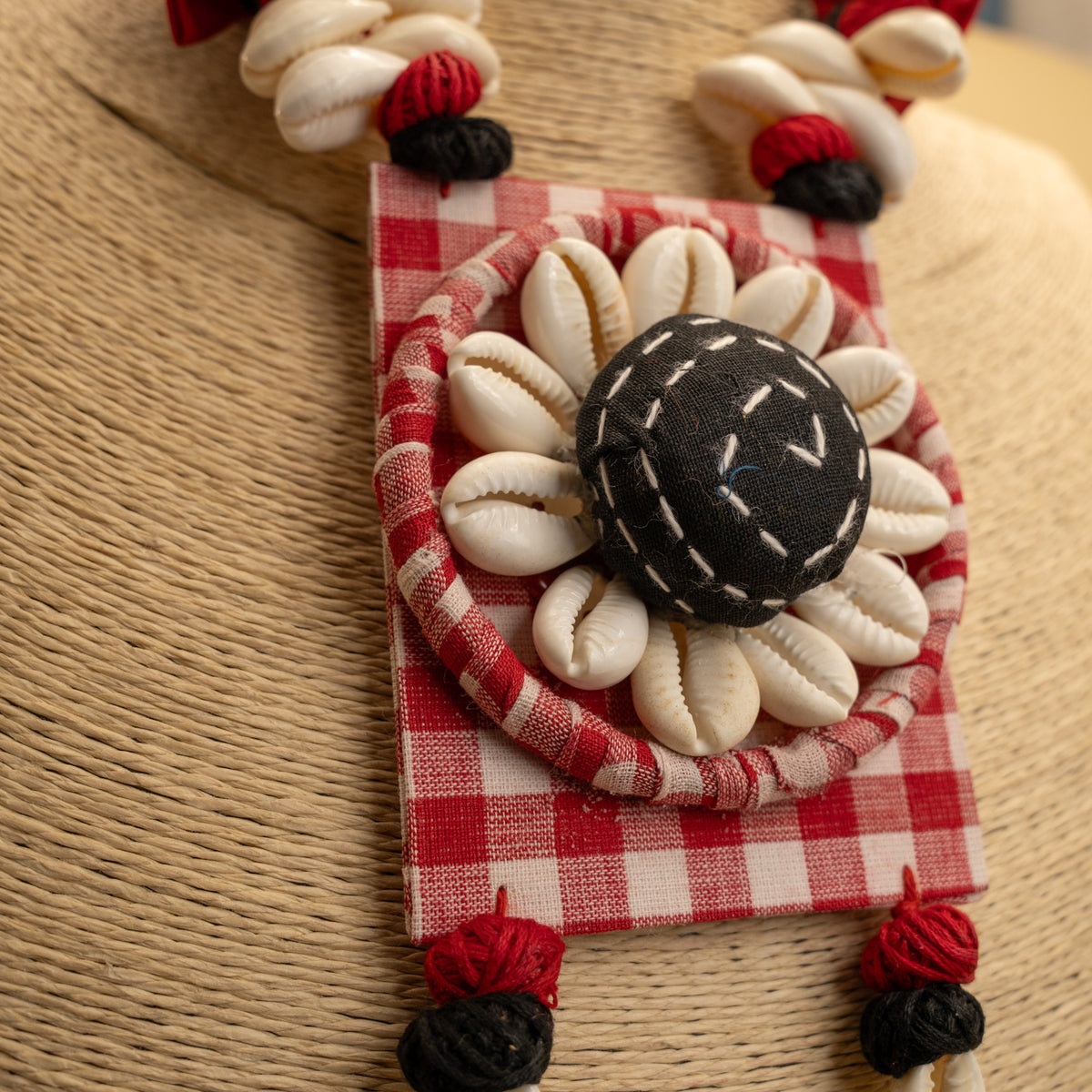 ZARA FABRIC AND BEADS HANDMADE AND HANDSTICHED MALA/ NECKPIECE ML89