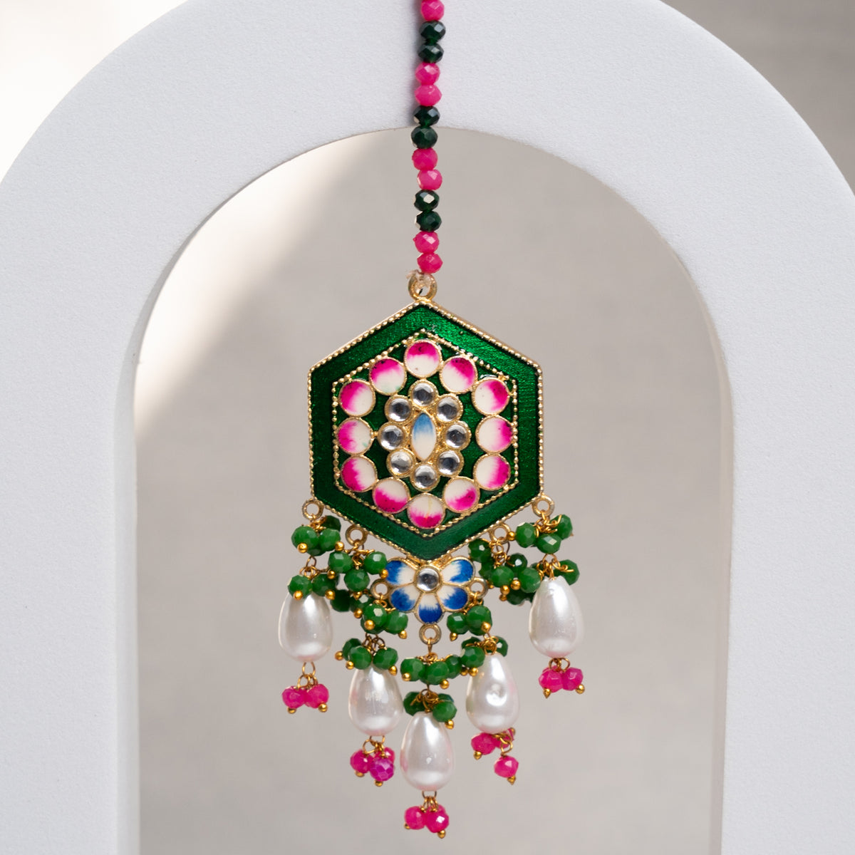 GOLD-TONE MEENAKARI SEMI HANDMADE JHUMKAS EARRINGS ER85