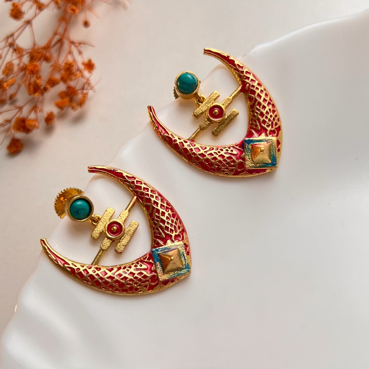 NIROSHA SEMI HANDMADE ANTIQUE EARRING/ DANGLER ER312
