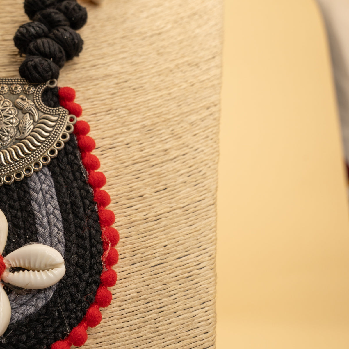 RINA FABRIC AND BEADS HANDMADE AND HANDSTICHED MALA/ NECKPIECE ML85