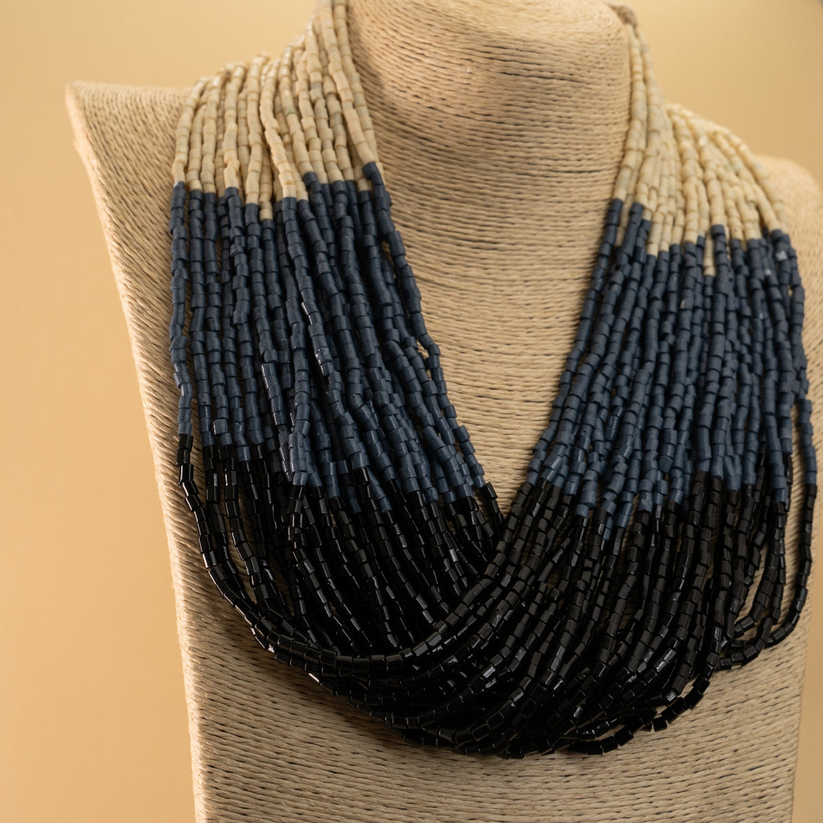 ZOEY FABRIC AND BEADS HANDMADE AND HANDSTICHED MALA/ NECKPIECE ML99