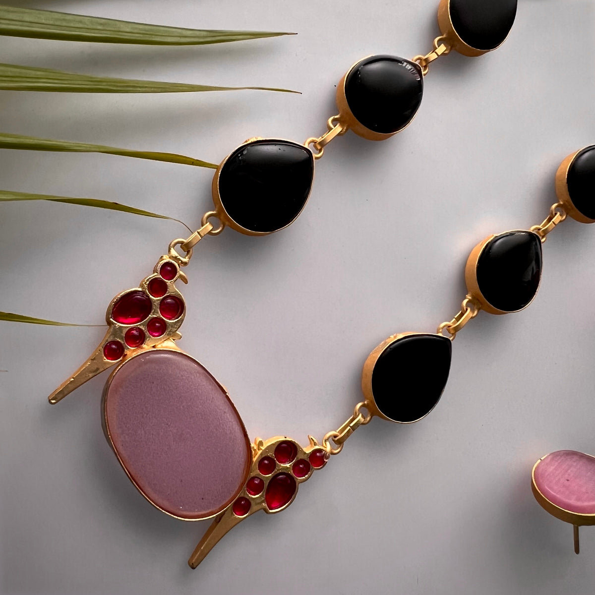 ROXANIA SET RING EARRING AND NECKLACE HANDMADE GOLD TONED PREMIUM NECKLACE/NECKPIECE EARRING SET NL30