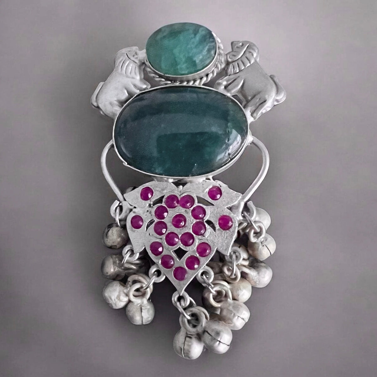 MAYRILA PREMIUM HANDMADE NATURAL STONES SILVER POLISH RING R60 DESIGN 7