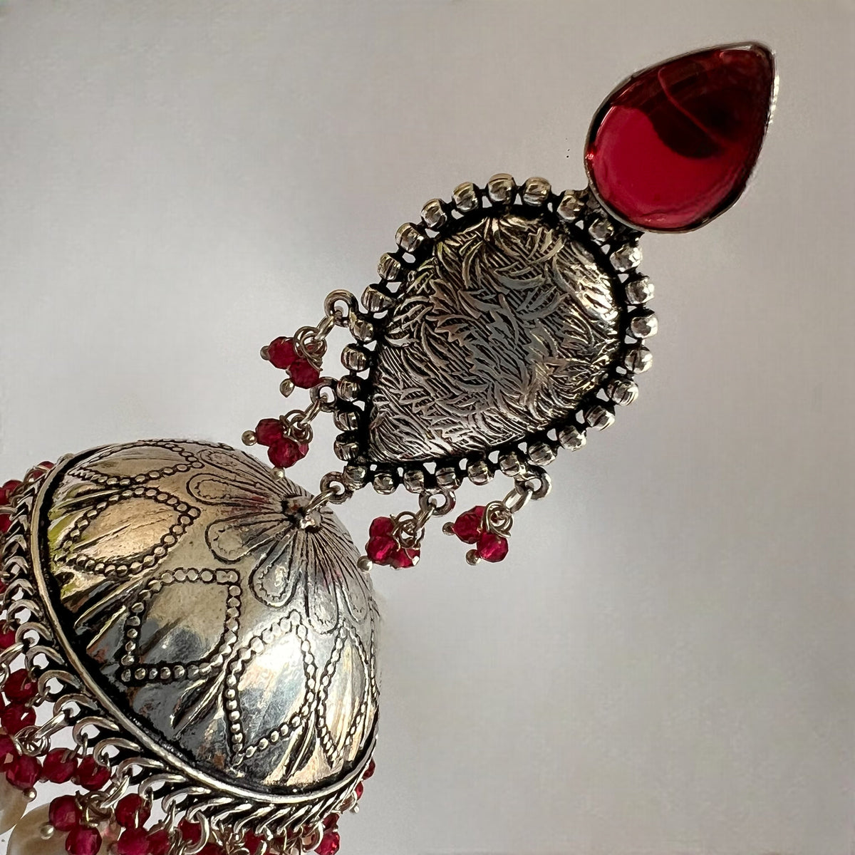 JONIDA SILVER LOOK ALIKE HANDMADE JHUMKAS ER578